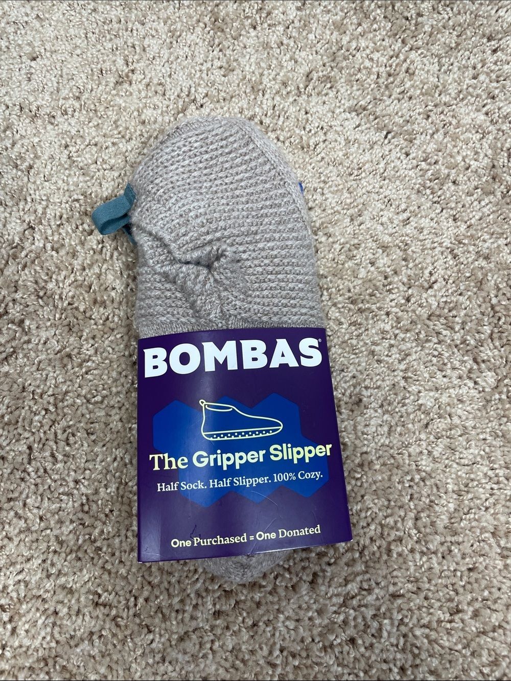 NEW Bombas The Gripper Slipper Sherpa Lined Gray Size XS Women’s 5-6.5